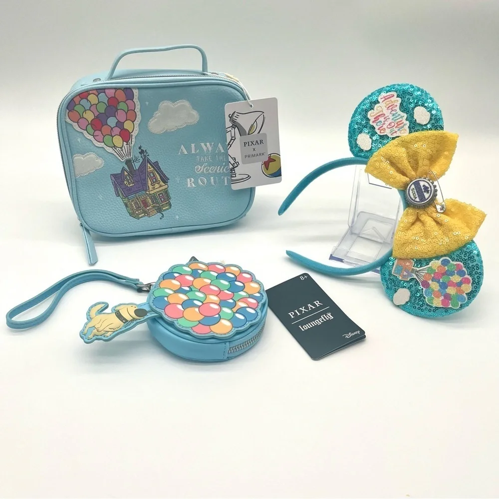 LOUNGEFLY Disney Up Coinpurse, PIXAR Bag, Mickey Ears NWT